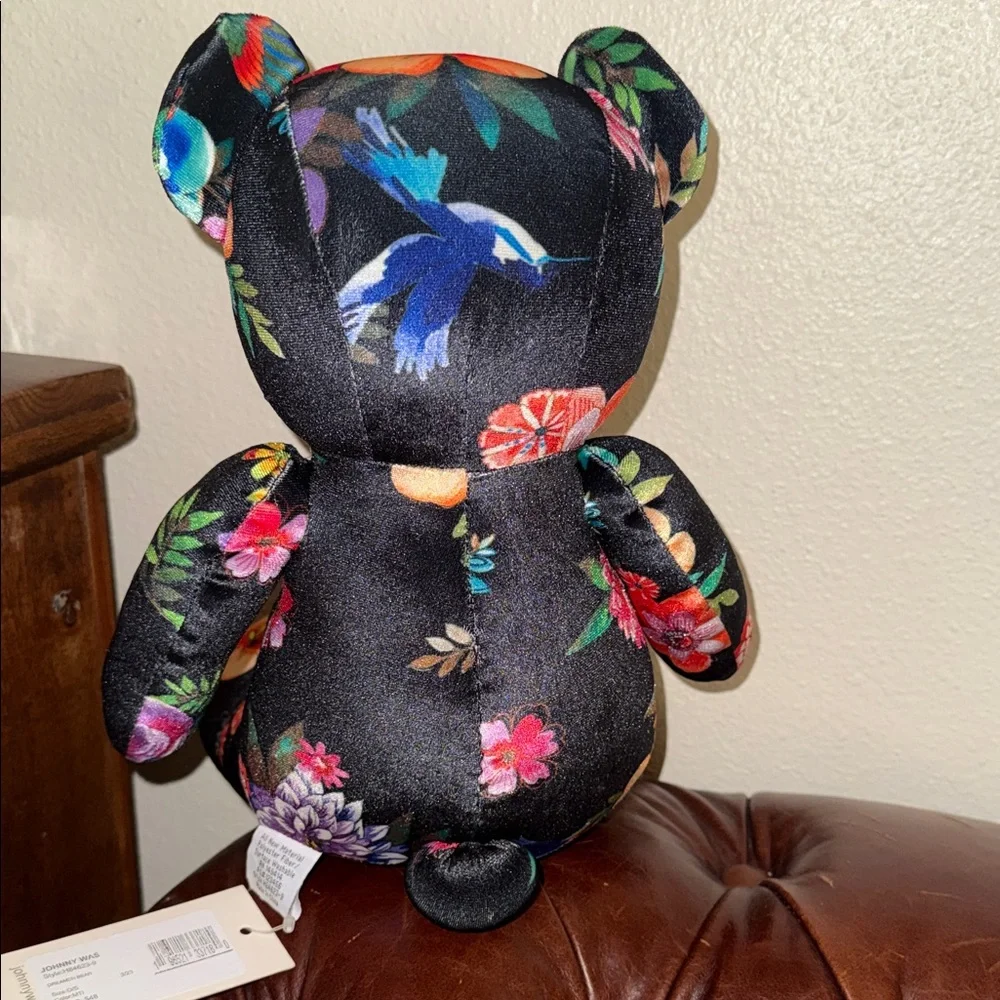 Johnny Was Black Floral Teddy Bear - Picture 5 of 5